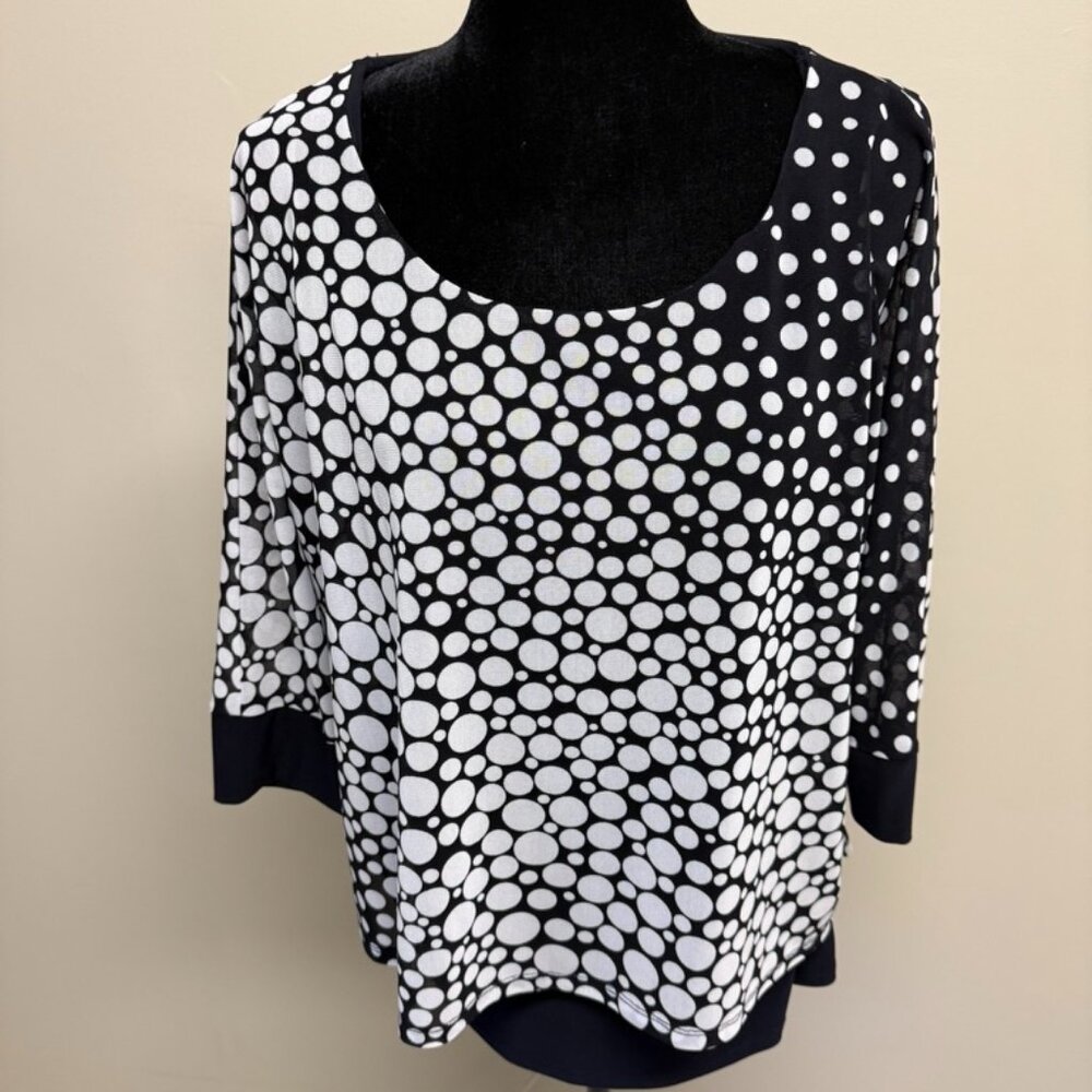 Laura Lined Black and White Blouse